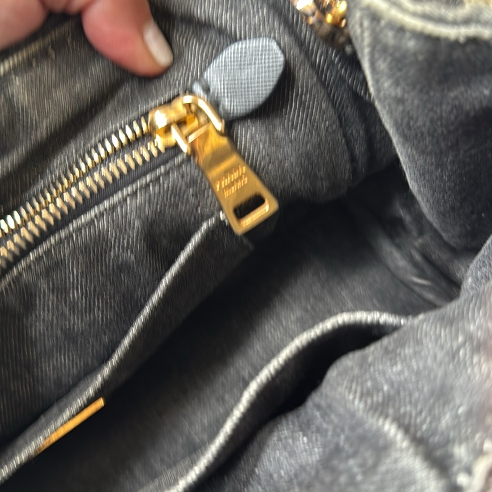 Prada Charcoal Denim canapa small tote Bag - Picture 9 of 13